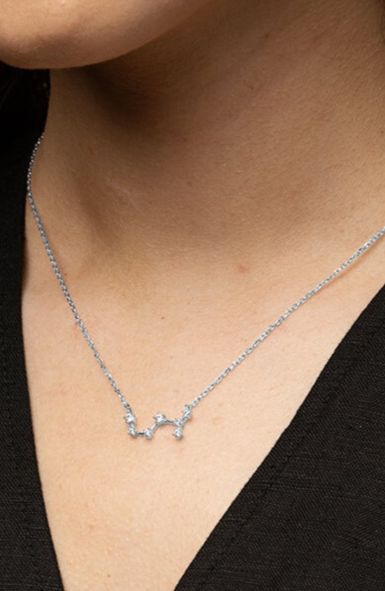 Bearfruit Jewelry 14k Gold Constellation Zodiac Necklace, 12 Zodiac Constellation Holiday Gift Idea, Alternate, color, Silver - Leo