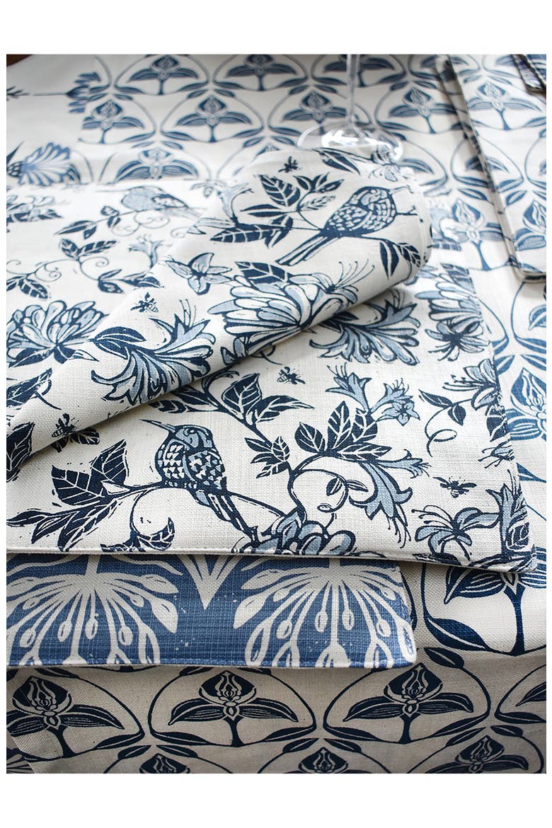 Honeysuckle Botanical Set of 4 Placemats, Alternate, color, INDIGO