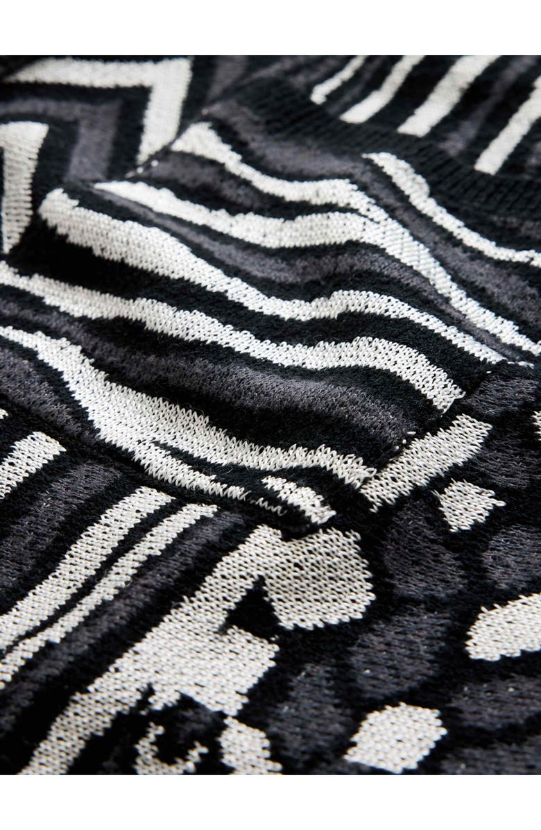 John Varvatos Burrows Abstract Pattern Knit Shorts, Alternate, color, Black