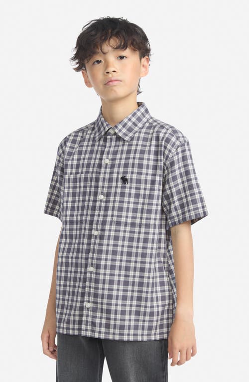 Abercrombie Kids Kids' Simple Life Plaid Cotton Button-up Shirt In Black