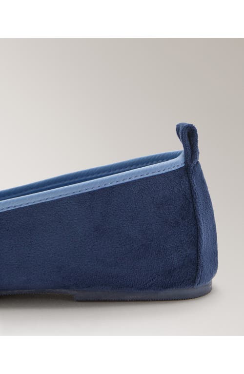 Mango Velour Loafer In Blue