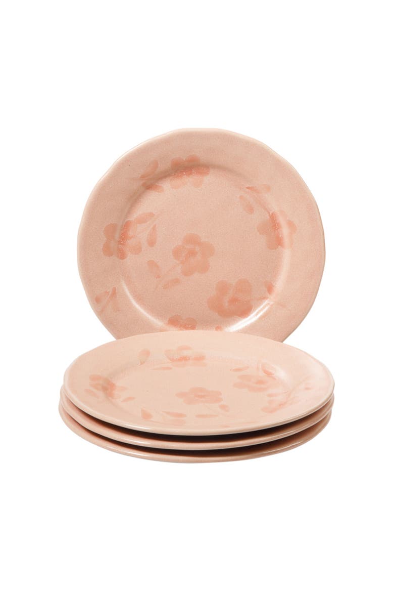 Porto Petals 8.6 Inch Salad Plates Set of 4, Main, color, Blush Pink