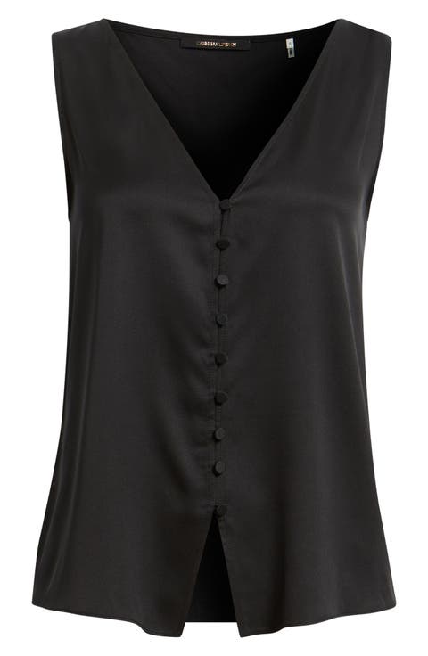 Colette Silk Blend Button-Up Top
