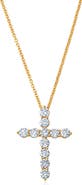 Crislu Round Cubic Zirconia Cross Pendant Necklace