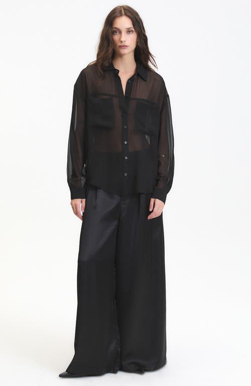 Deluc Grayson Sheer Shirt In Black
