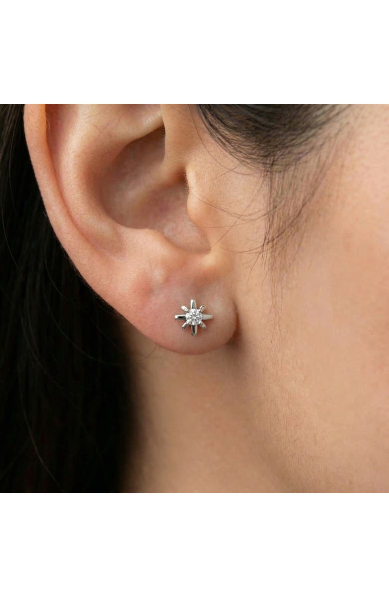 Bliss Diamond 1/3Ct Diamond Starburst Diamond Studs 14k Gold Lab Grown Earrings 1/3" Wide, Alternate, color, 14K White Gold