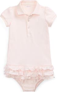Ralph Lauren 'Cupcake' Ruffle Hem Polo Dress & Bloomers