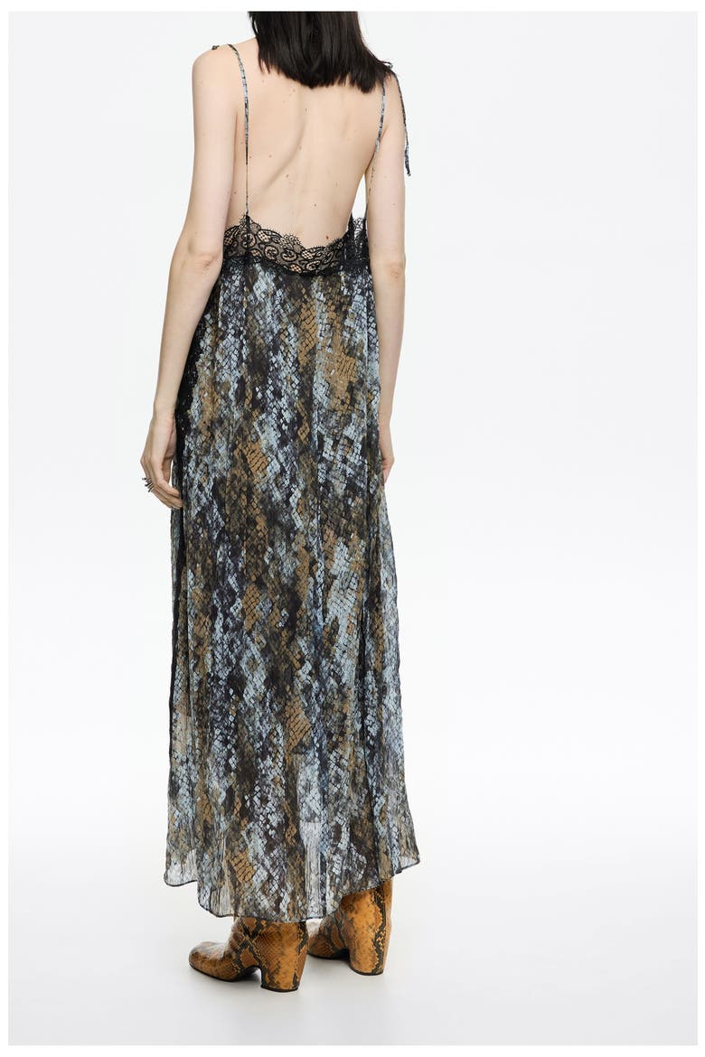 Fluid Lace Dress, Alternate, color, SNAKE KHAKI
