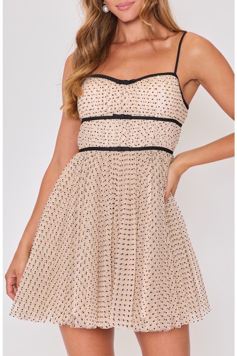 Sugarplum Tulle Minidress, Main, color, BEIGE/ BLACK