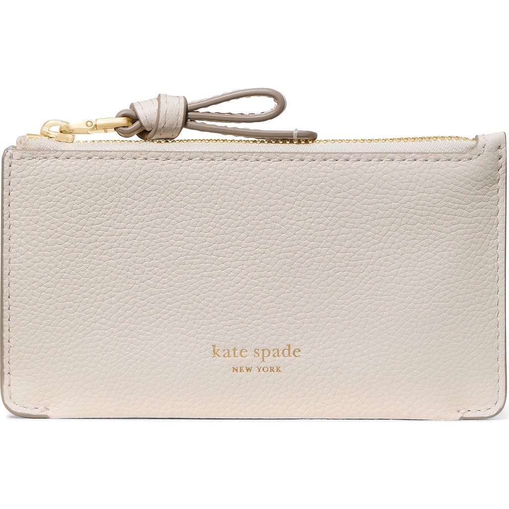 Kate Spade New York Loop Pebbled Leather Card Case In Brown