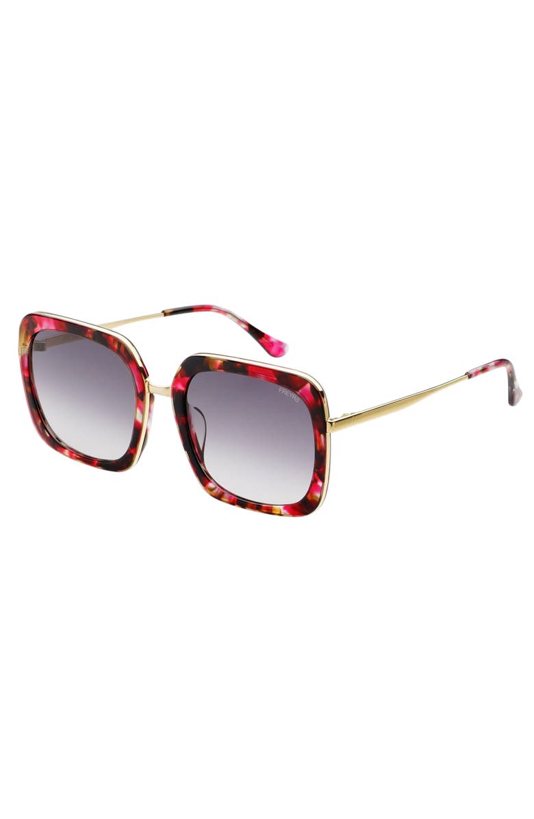 FREYRS Eyewear Lulu Oversized Square Sunglasses, Alternate, color, Burgundy Tortoise