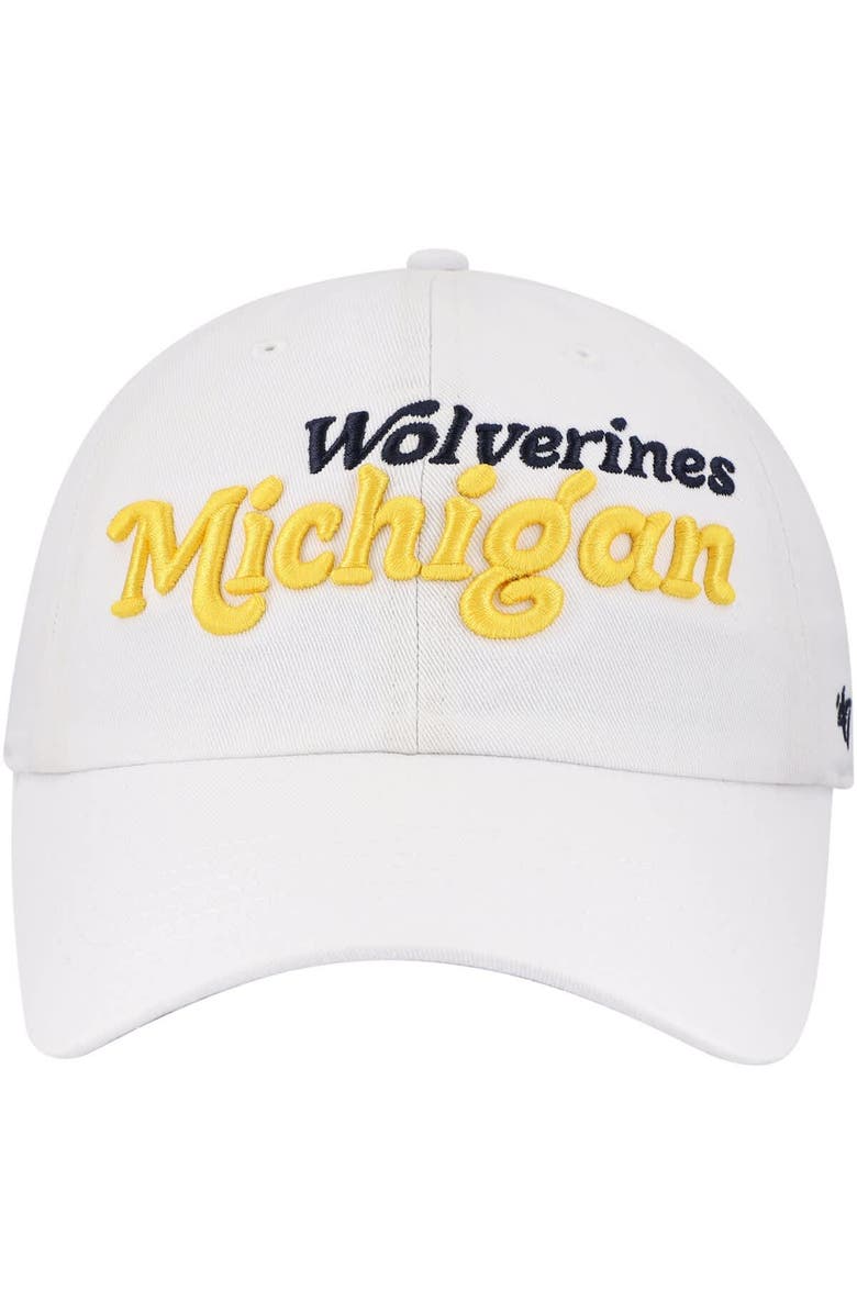 '47 Women's '47 White Michigan Wolverines Pensacola Clean Up Adjustable Hat, Alternate, color, White