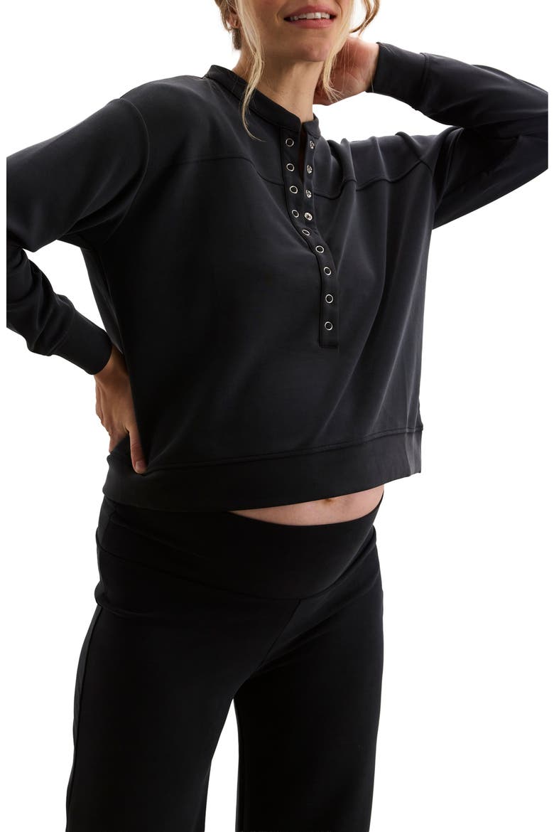 The Cloudease Travel Nursing Pullover, Alternate, color, Washed Black