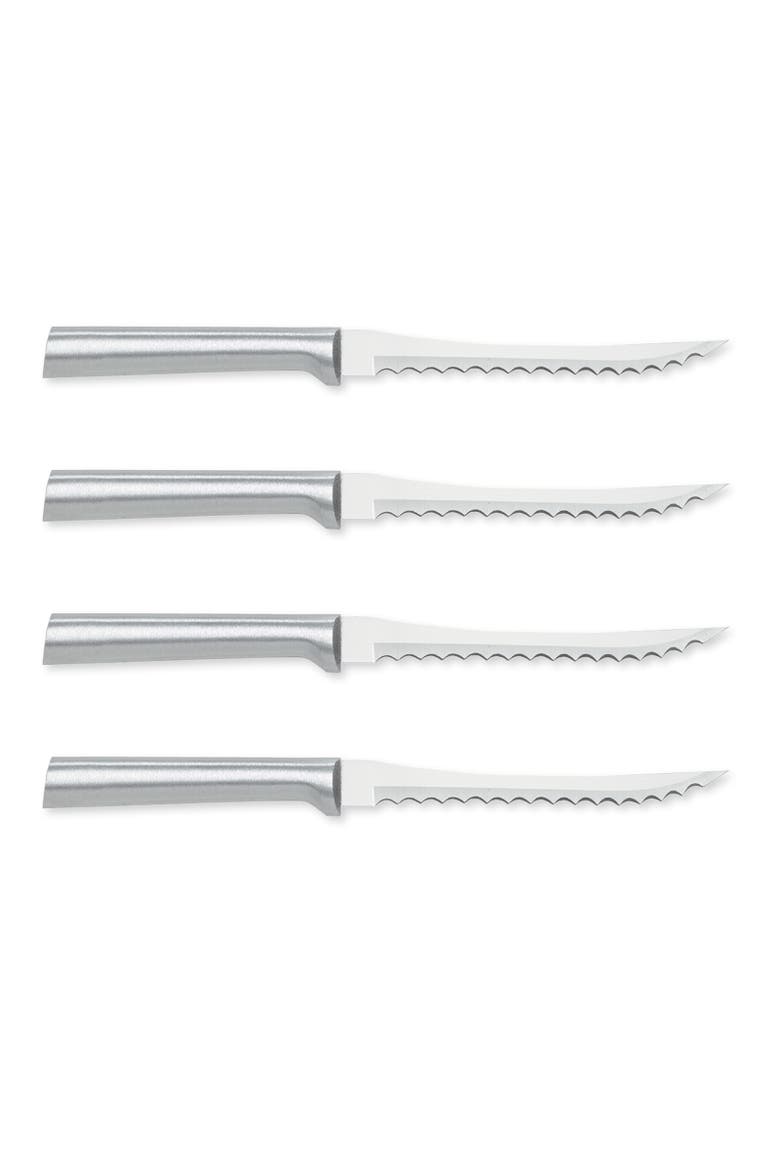 Cutlery 5-Inch Tomato Slicer Stainless Steel Serrated Blade, Set of 4, Main, color, Black