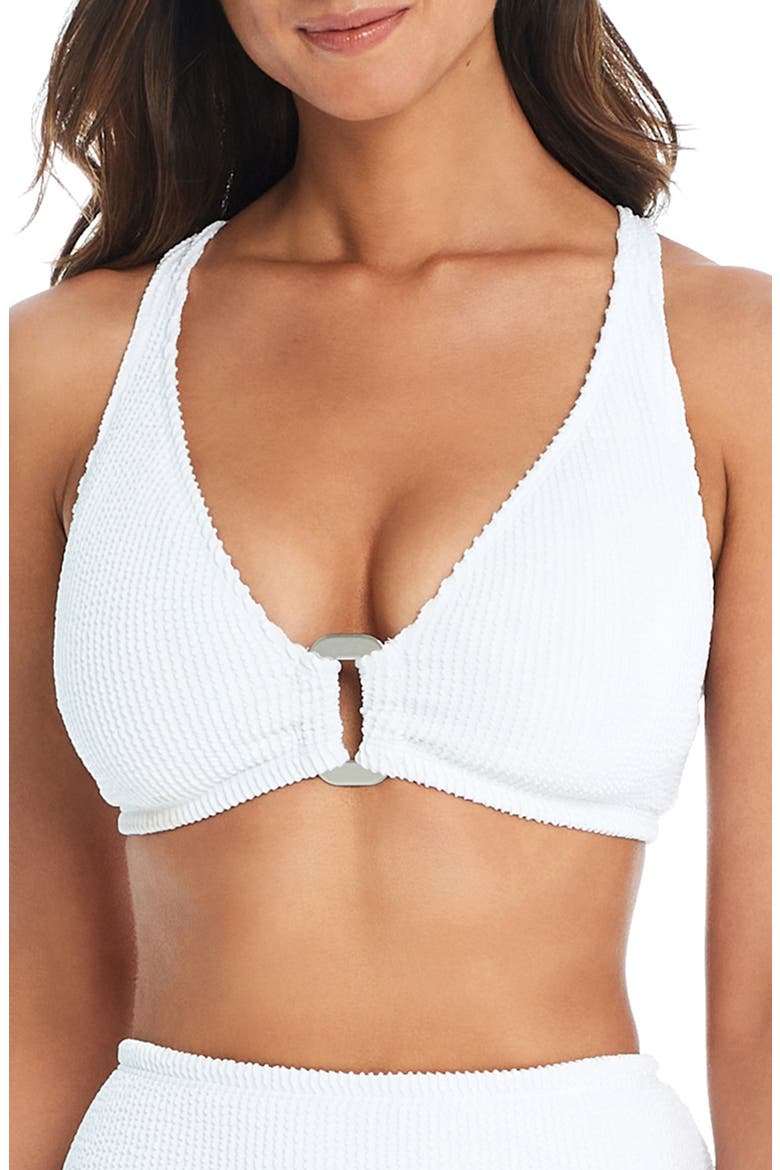 Cross Back D-Cup Bikini Top, Main, color, WHITE