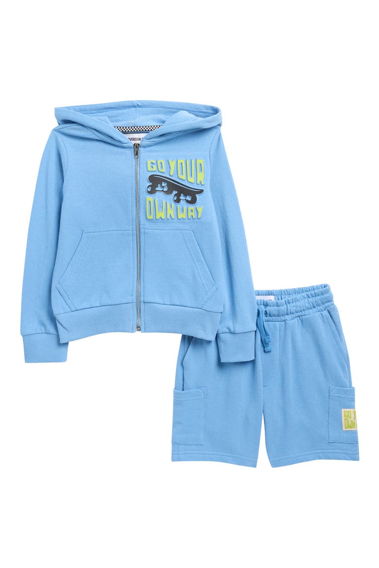 Kids' Reynolds Machado Zip Hoodie & Shorts Set, Main, color, SILVERLAKE BLUE/ OWN WAY