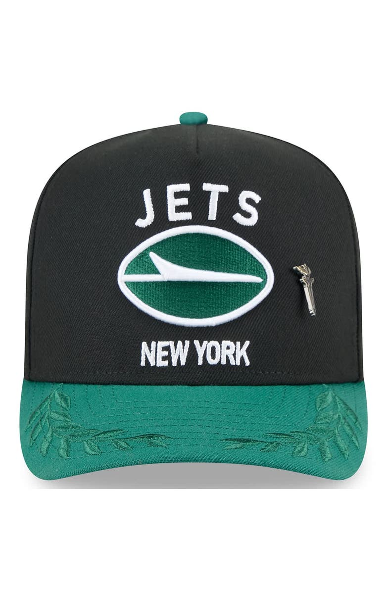 New Era Men's New Era Black/Green New York Jets 2025 NFL Draft On Stage A-Frame 59FIFTY Fitted Hat, Alternate, color, Black