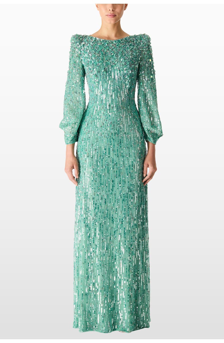 Jenny Packham Ziva Dress, Alternate, color, Pearl Aqua