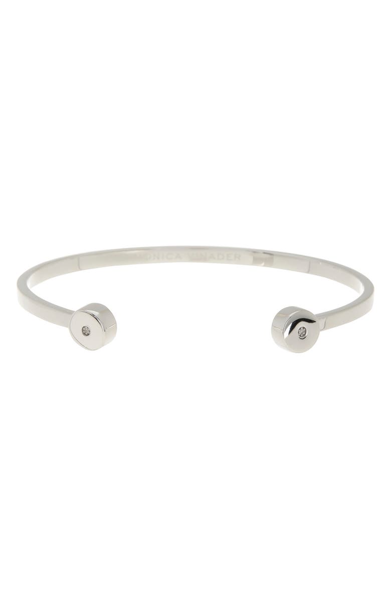 Monica Vinader Linear Solo Diamond Cuff Bracelet - 0.02 ctw, Alternate, color, Ss