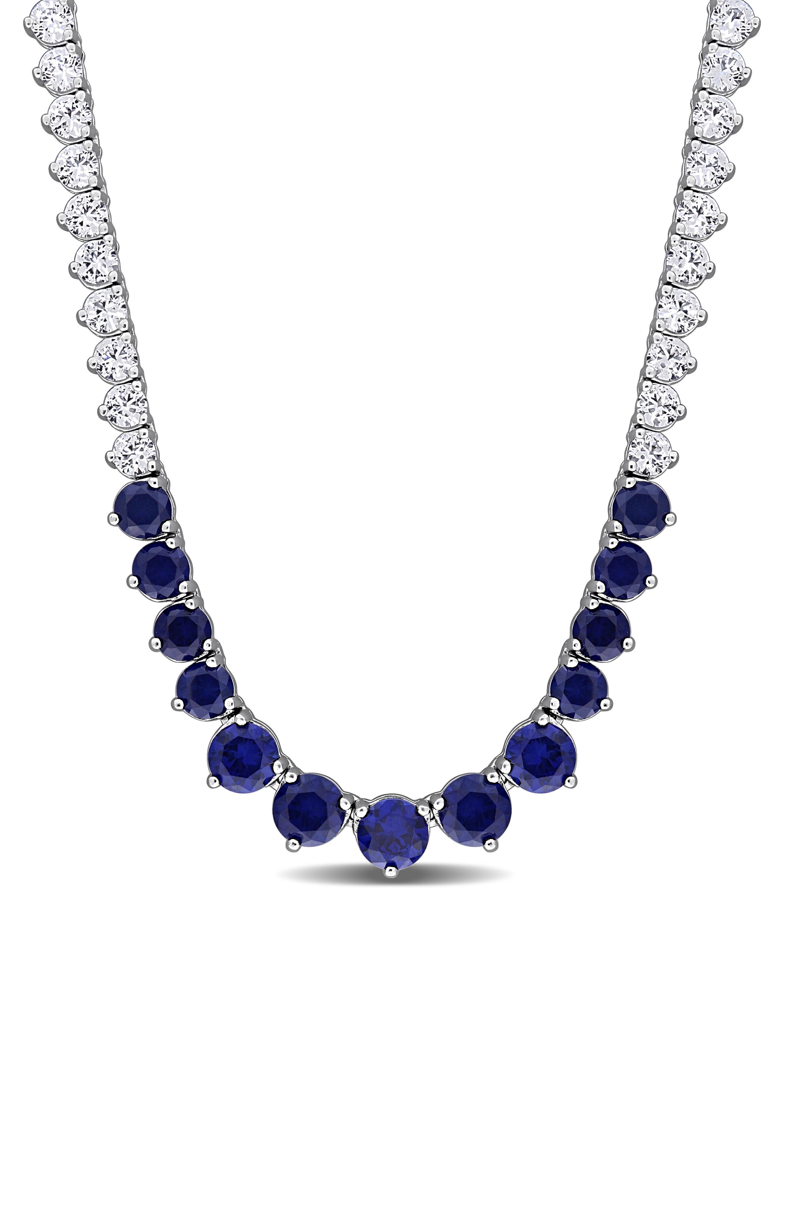 Lab Created Sapphire Collar Necklace