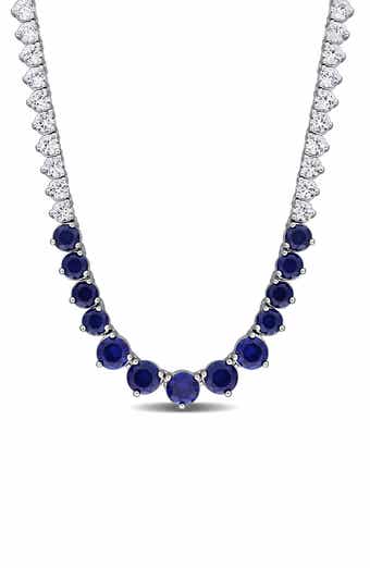 Lab Created Sapphire Collar Necklace