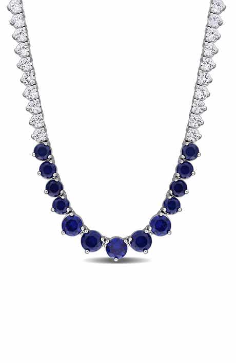 Lab Created Sapphire Collar Necklace