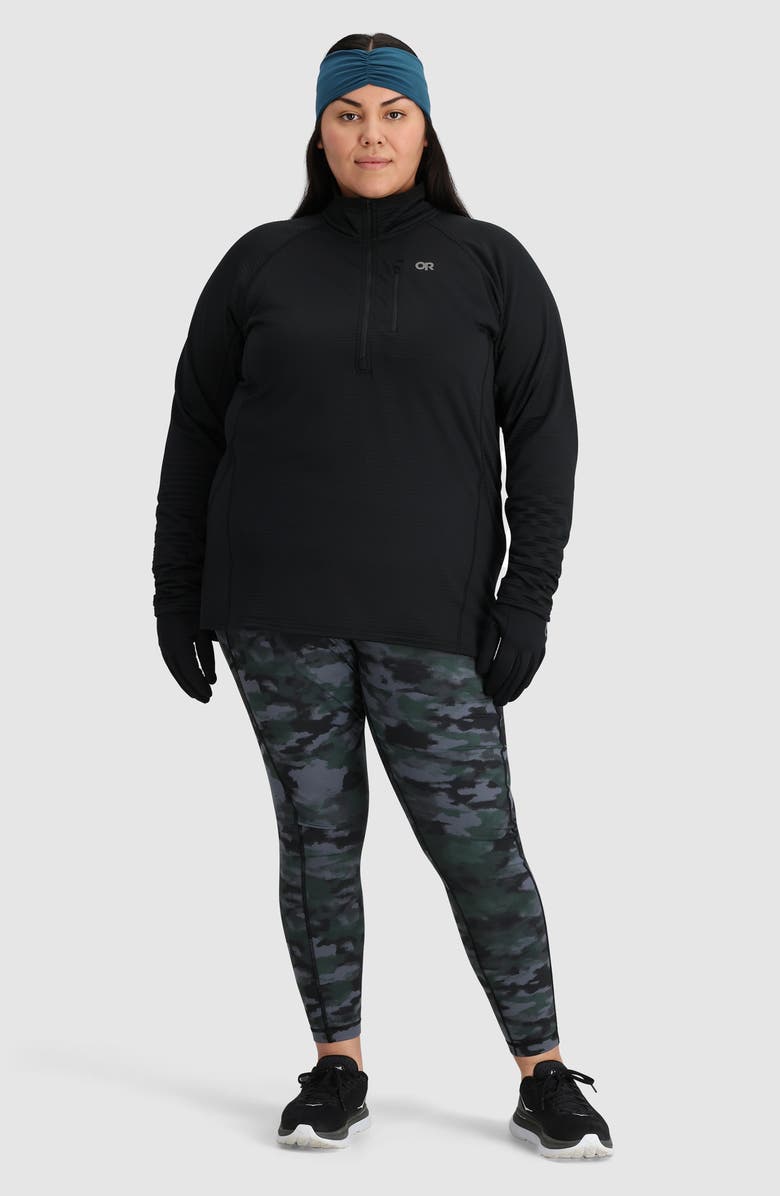 Outdoor Research Vigor Grid Fleece Half Zip, Alternate, color, Black