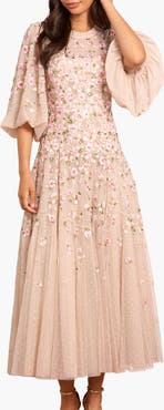 Needle & Thread Sylvia Round Neck Ankle Gown