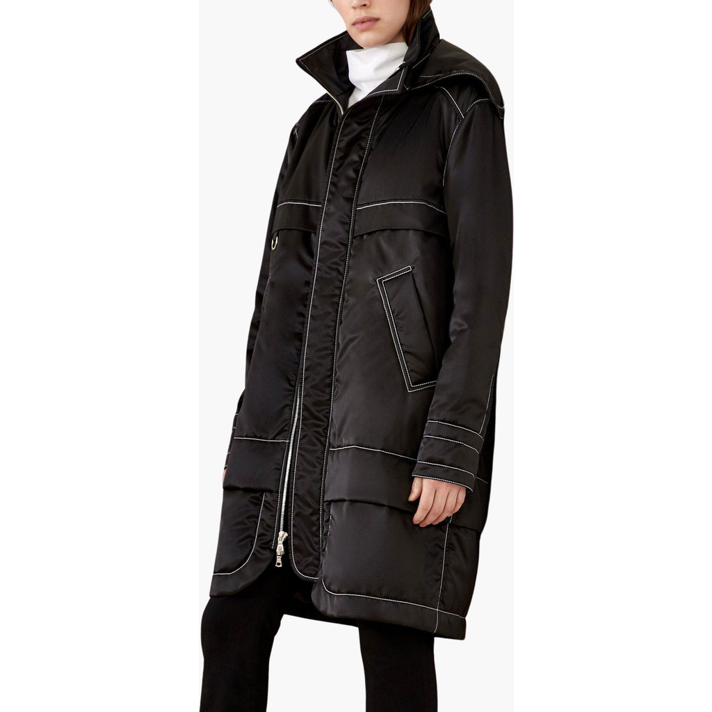 Shop Caalo Sustainable Down Water-resistant Anorak In Black