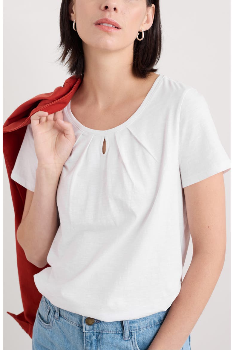 Appletree Keyhole Organic Cotton T-Shirt, Main, color, SALT