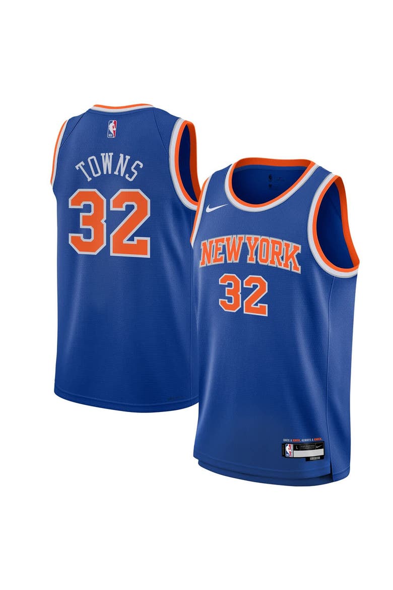 Youth Nike Karl-Anthony Towns Blue New York Knicks Swingman Jersey - Icon Edition, Main, color, Blue