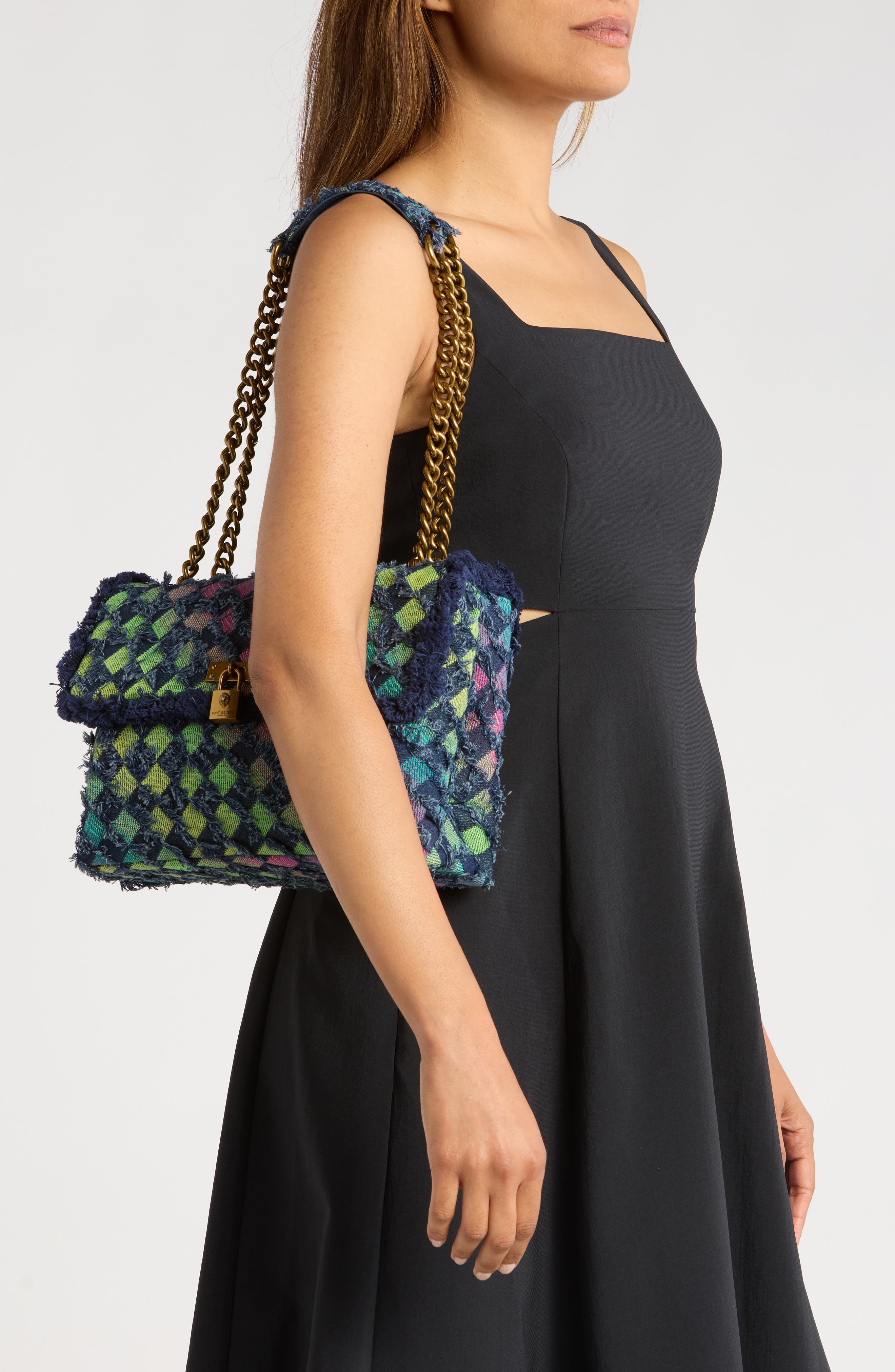 Kurt Geiger London Large Brixton Denim Shoulder Bag, Alternate, color, 