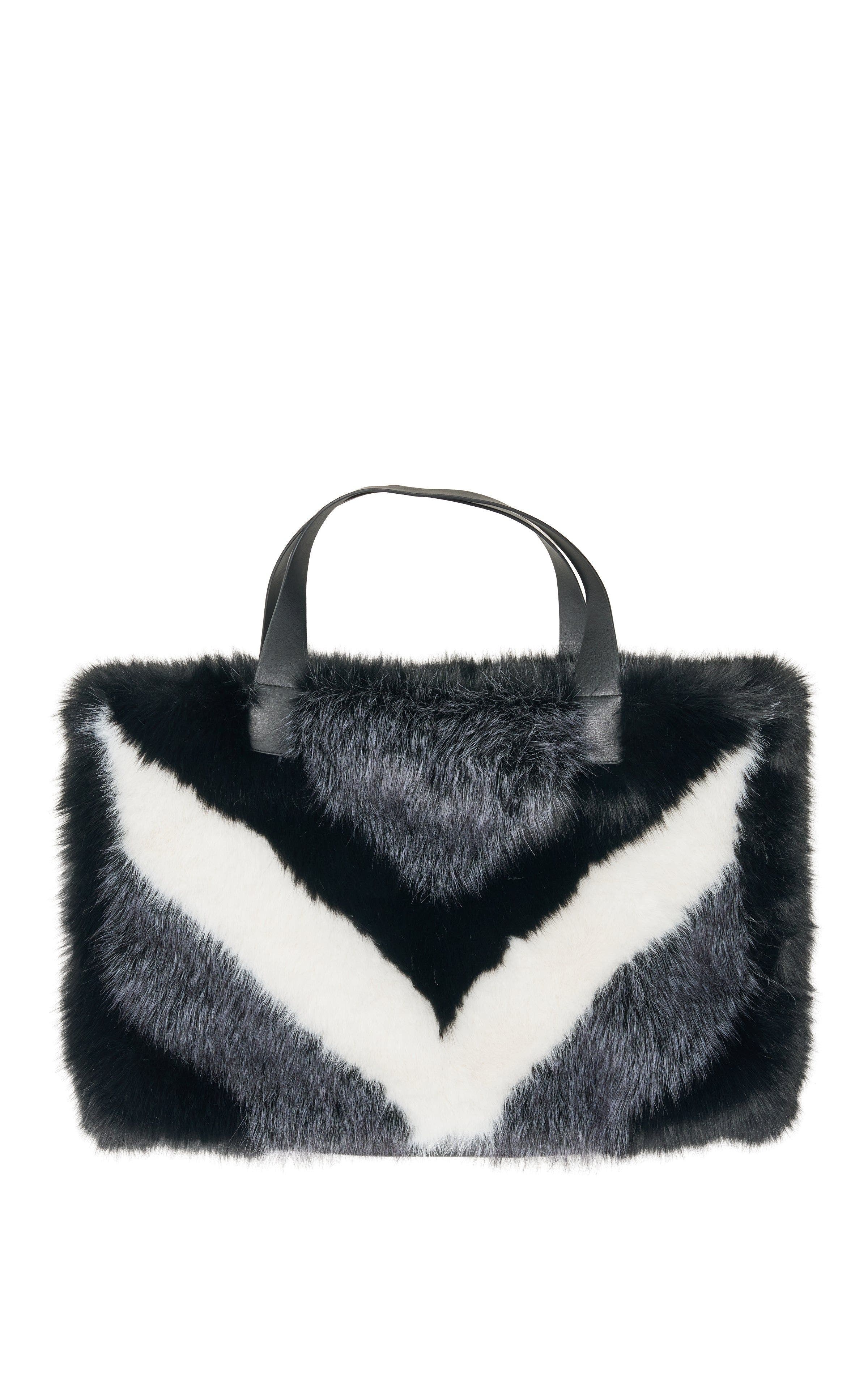 Confidante Faux Fur Handbag, Alternate, color, GREY MULTI