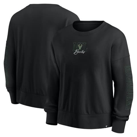 Black Milwaukee Bucks Oversized Game Day Pullover Sweatshirt
