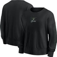 FANATICS Black Milwaukee Bucks Oversized Game Day Pullover Sweatshirt