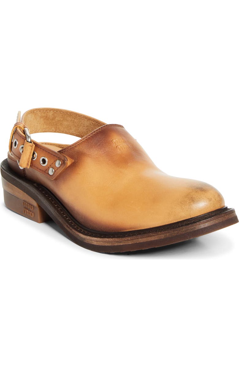 Miu Miu Slingback Clog, Main, color, Cuoio