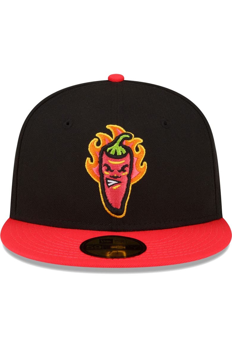 Men's New Era Black/Red Lake County Captains Copa De La Diversion 59FIFTY Fitted Hat, Alternate, color, Black