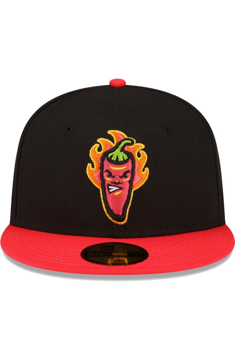 New Era Men's New Era Black/Red Lake County Captains Copa De La Diversion 59FIFTY Fitted Hat, Alternate, color, Black
