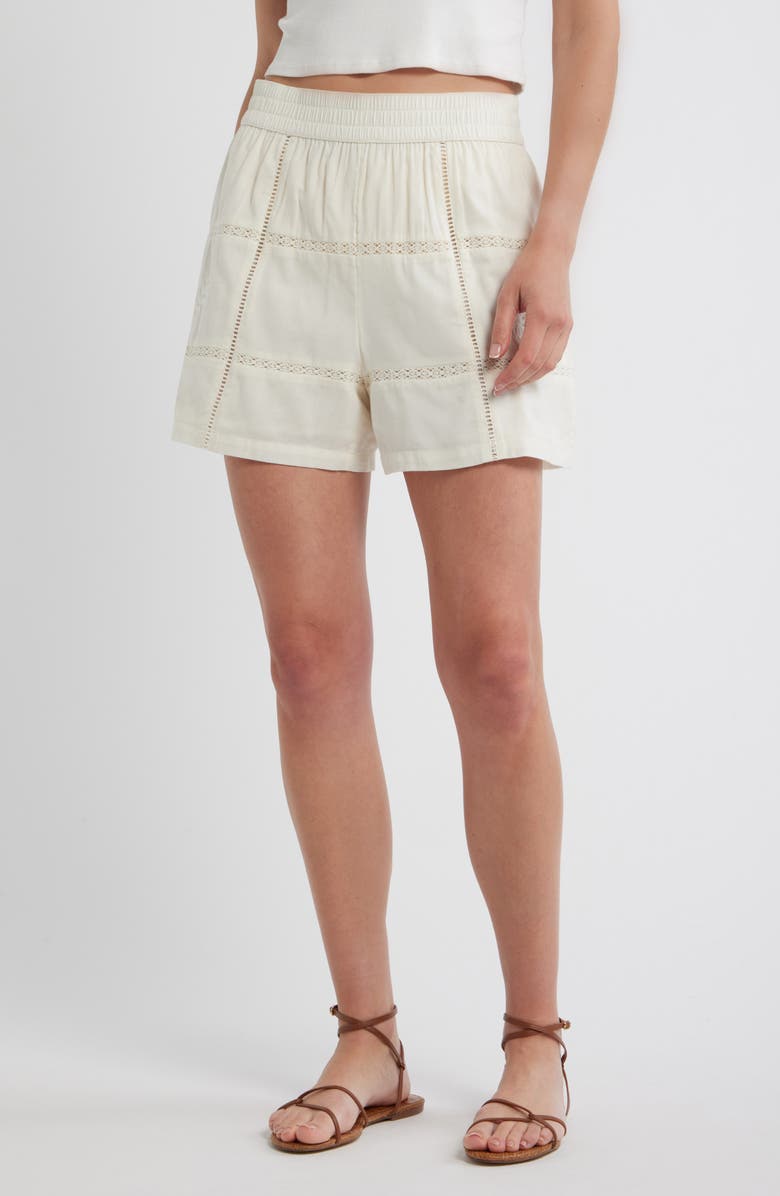 Marine Layer Marella Embroidered Shorts, Main, color, Antique White