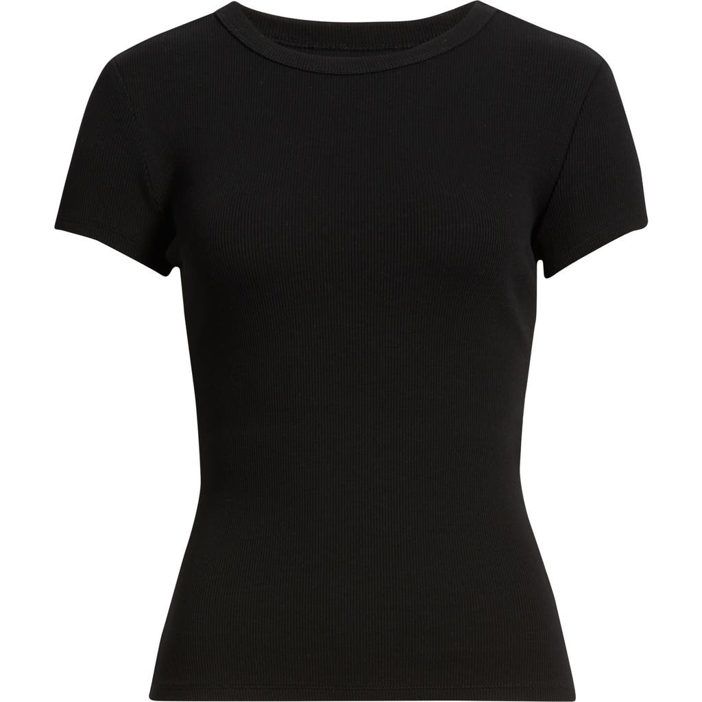 Open Edit Rib Short Sleeve Shirt In Black