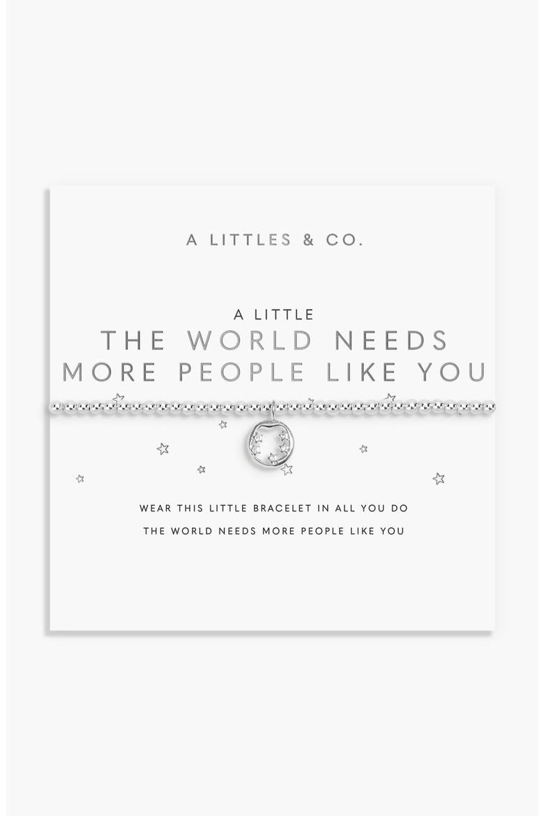 A Little 'The World Needs More People Like You' Bracelet, Main, color, Silver Plated