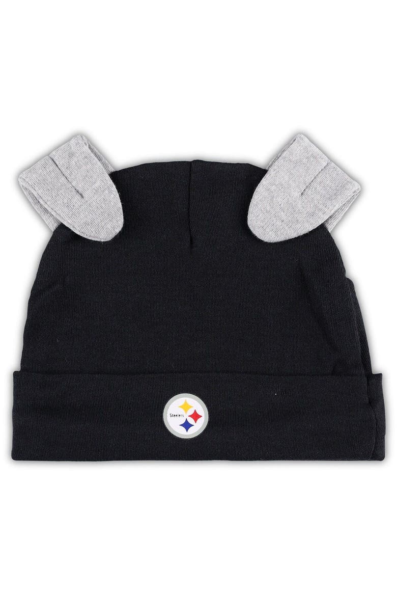 Newborn & Infant White/Black Pittsburgh Steelers Dream Team Bodysuit Pants & Hat Set, Alternate, color, White