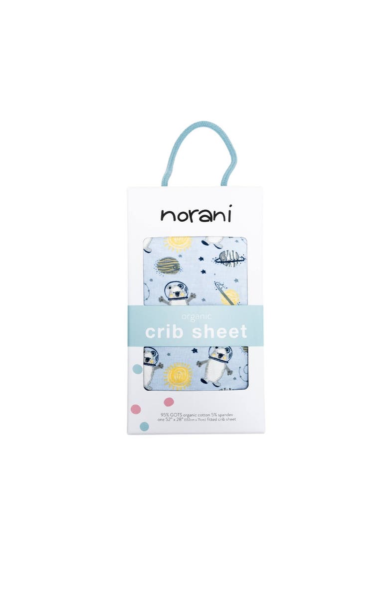 Norani Organic Fitted Crib Sheet, Alternate, color, Space Bears