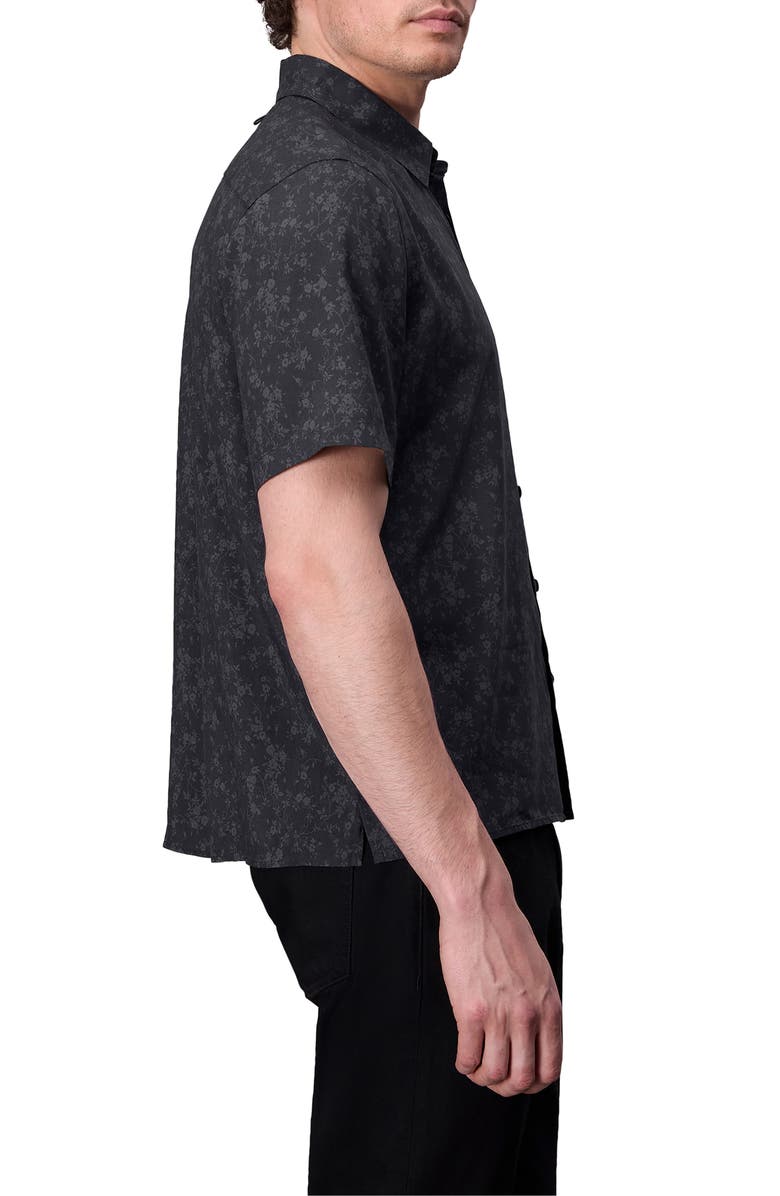 rag & bone Dalton Floral Short Sleeve Button-Up Shirt, Alternate, color, Black Floral