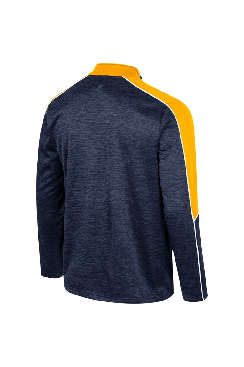 Men's Colosseum Navy West Virginia Mountaineers Marled Half-Zip Jacket, Alternate, color, Navy