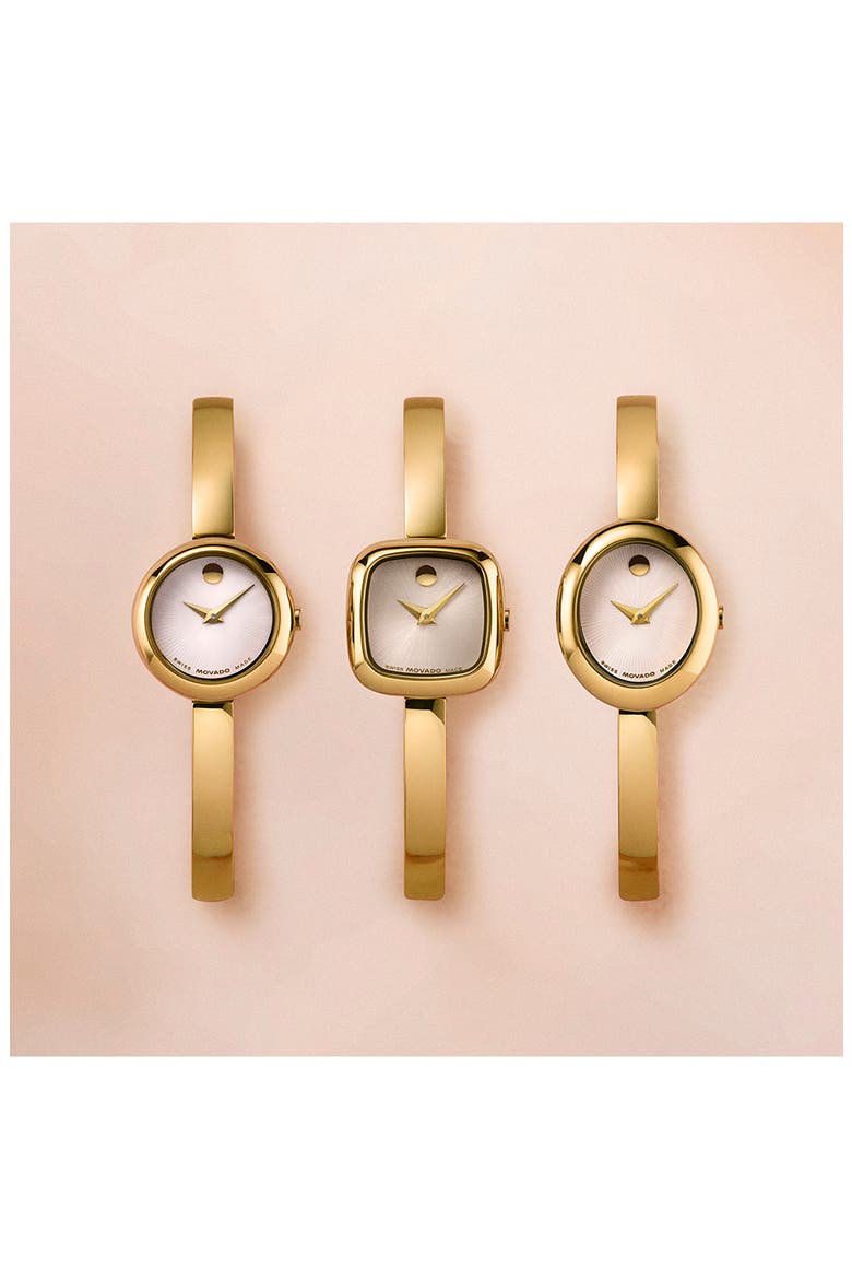 Museum Oval Bangle Watch, 22mm x 26mm, Alternate, color, SILVER DIAL