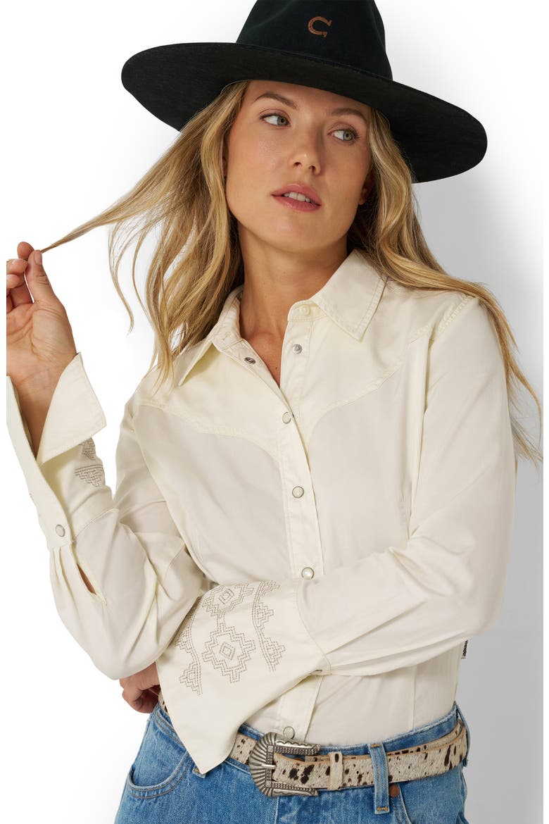 Western Bell Shirt, Alternate, color, EGRET