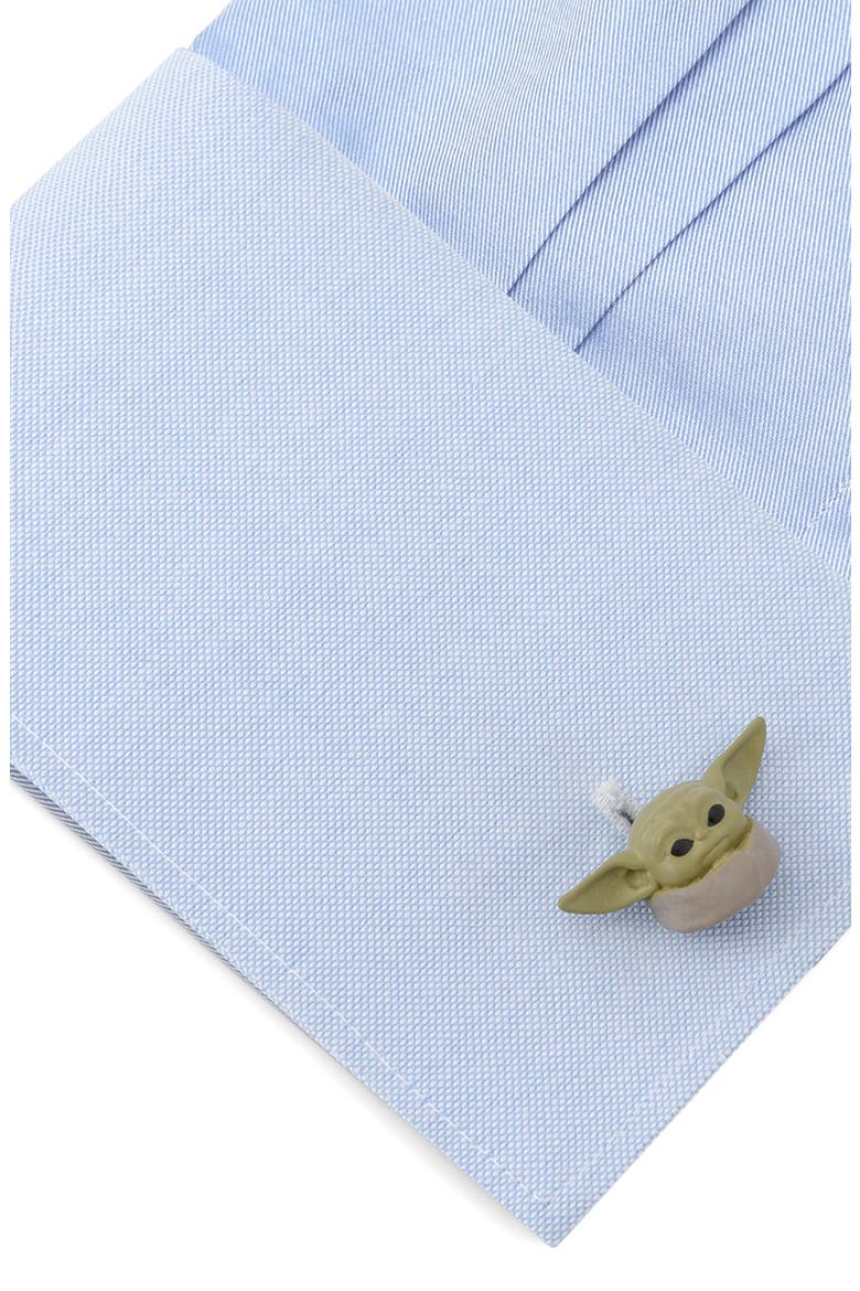 3D Grogu Cuff Links, Alternate, color, GREEN