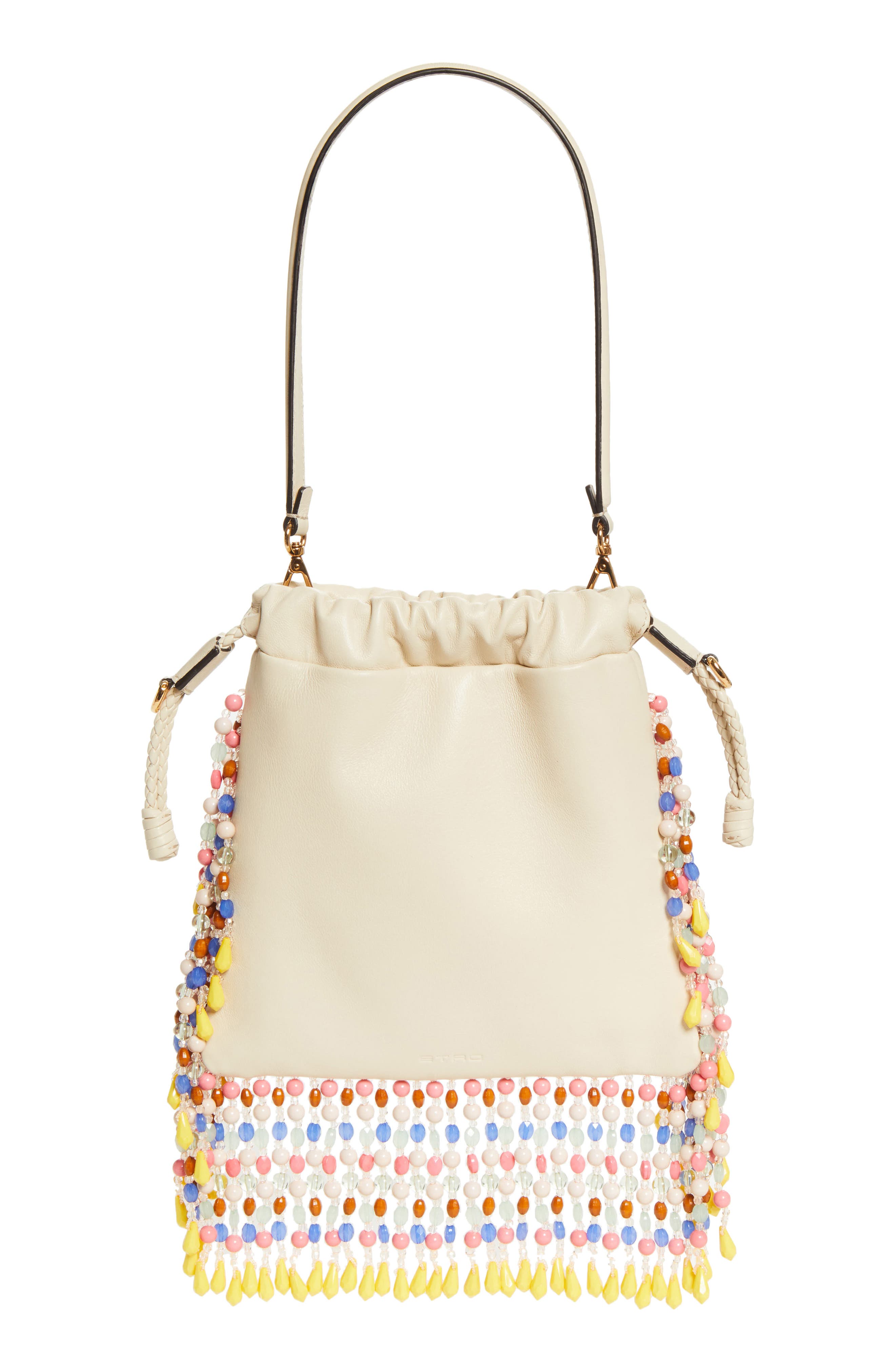 Etro Kalispera Embroidered Leather Shoulder Bag, Alternate, color, W4567 Print On White Base