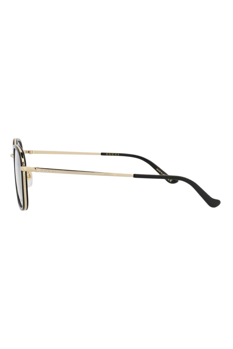 52mm Square Sunglasses, Alternate, color, BLACK GOLD TRANSPARENT